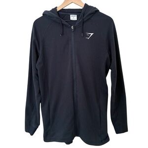 Gymshark Dark Navy Blue Zip-Up Jacket Hoodie Training Lounge Gym